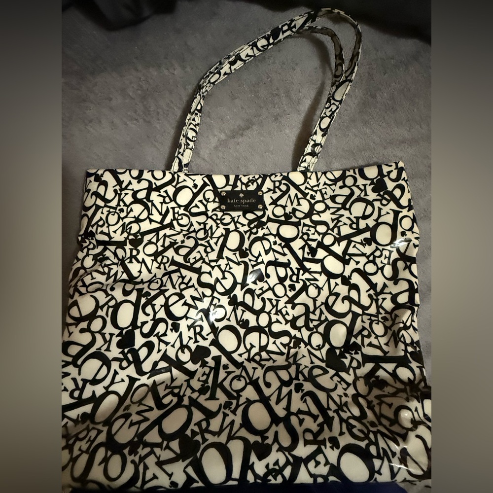 Kate Spade Black and White Abstract Tote